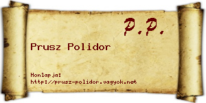 Prusz Polidor névjegykártya